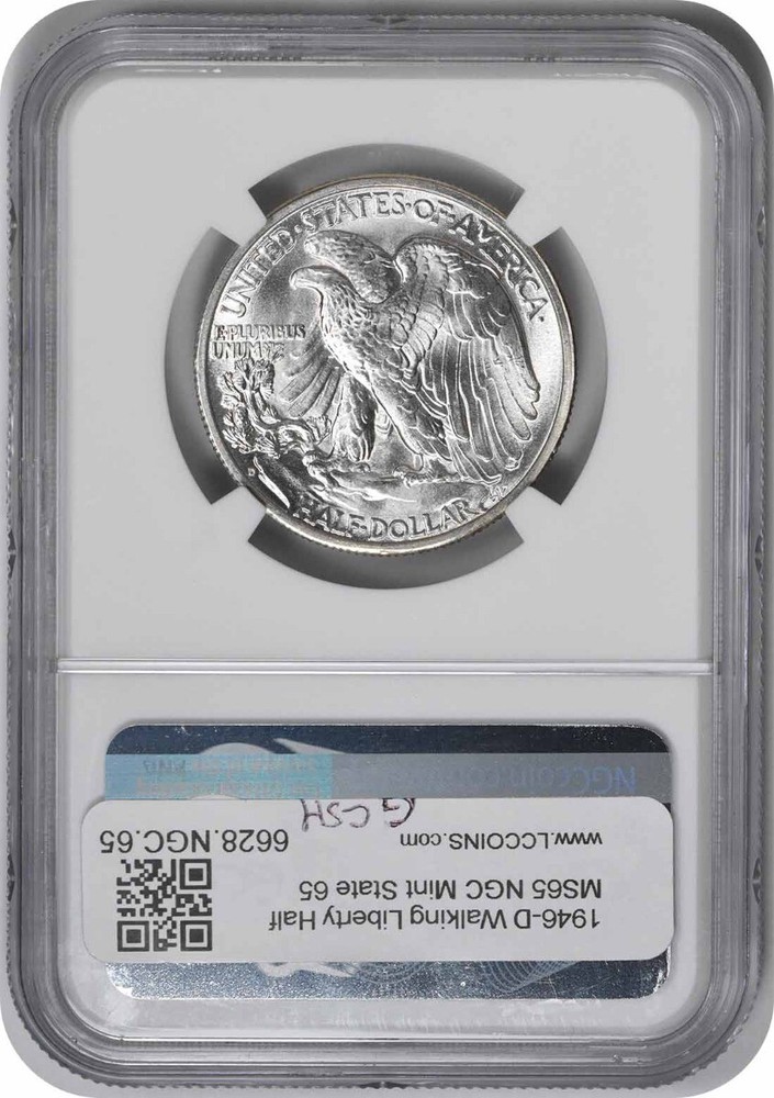 1946-D Walking Liberty Silver Half Dollar MS65 NGC