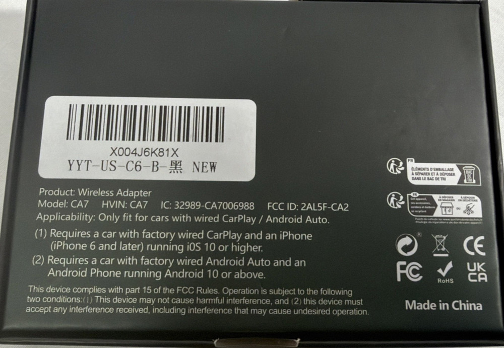 Wireless CarPlay & Android Auto Adapter - USB Plug & Play for Easy Setup