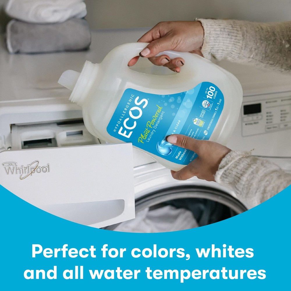 Clean 100 Loads Without Irritation - ECOS Plant Powered Laundry Detergent