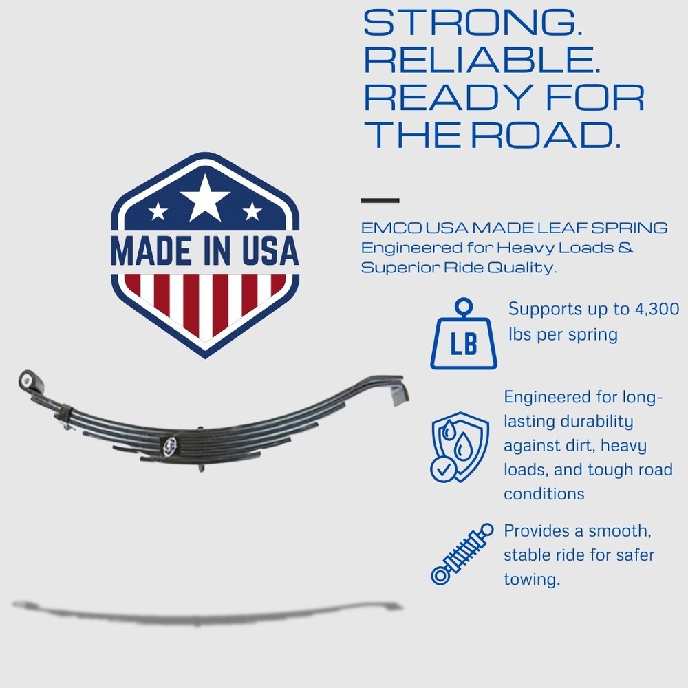 USA Made 6 Leaf 28" 4,300 lbs Slipper Trailer Leaf Spring