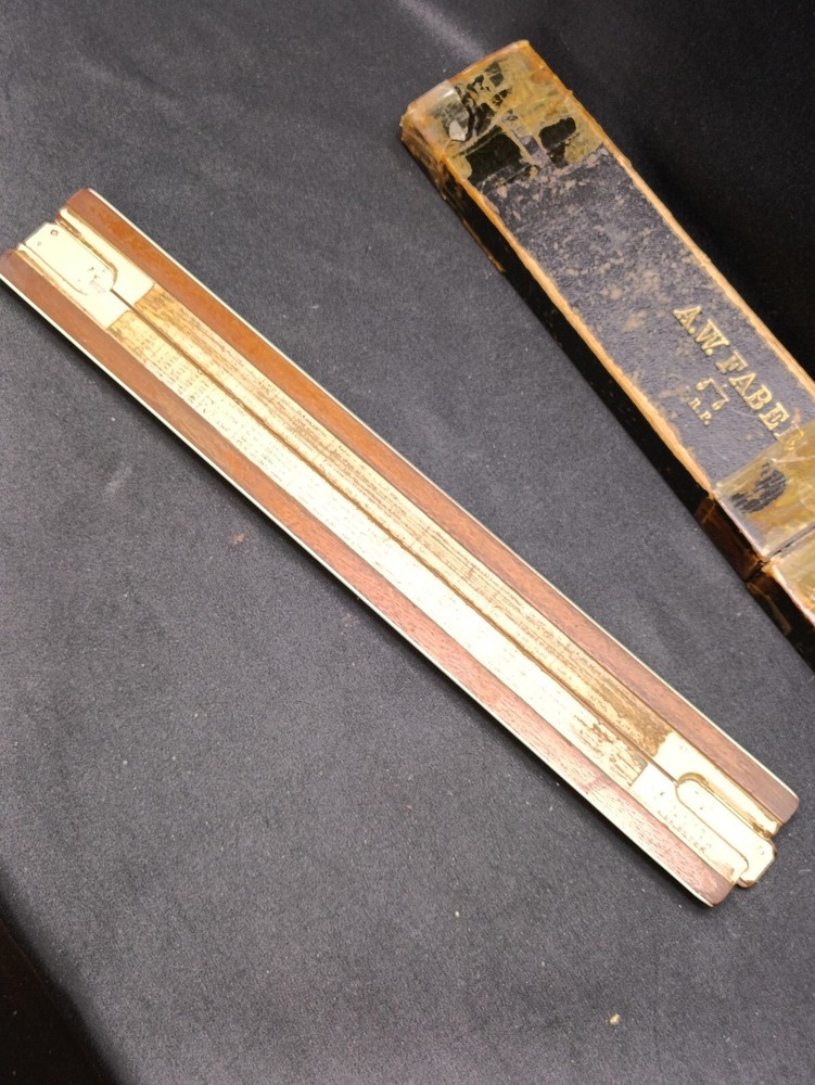 Vintage A.G. Thornton Slide Wood Ruler Divided Maths