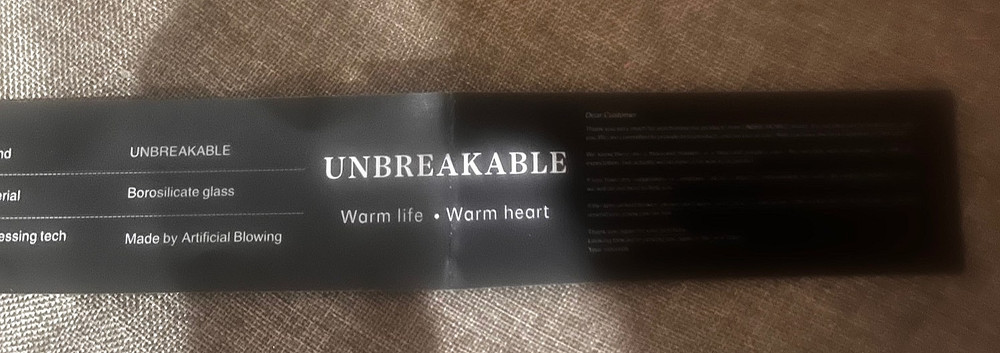 UNBREAKABLE * BOROSILICATE GLASS PITCHER * ARTIFICIALLY BLOWN