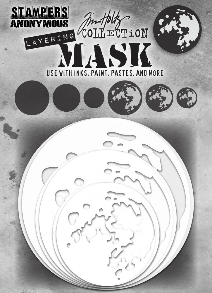 2 Pack - Tim Holtz Layering Mask Set 6/Pkg-Moon - THMSK01