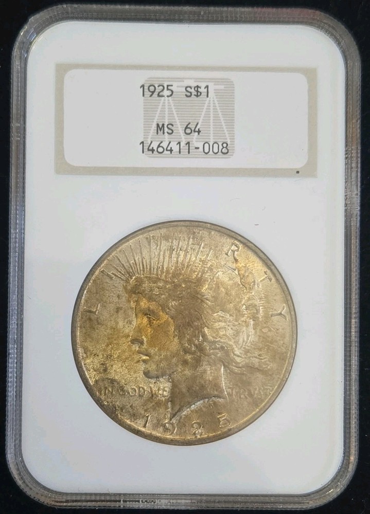 1925 Peace Dollar NGC Certified MS64