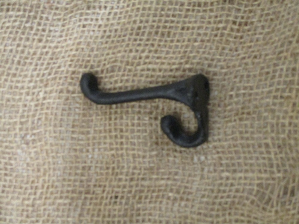 25 Black Hooks 3 1/4" Closet Coat Hat Hall Tree Storage Organization Cast Iron