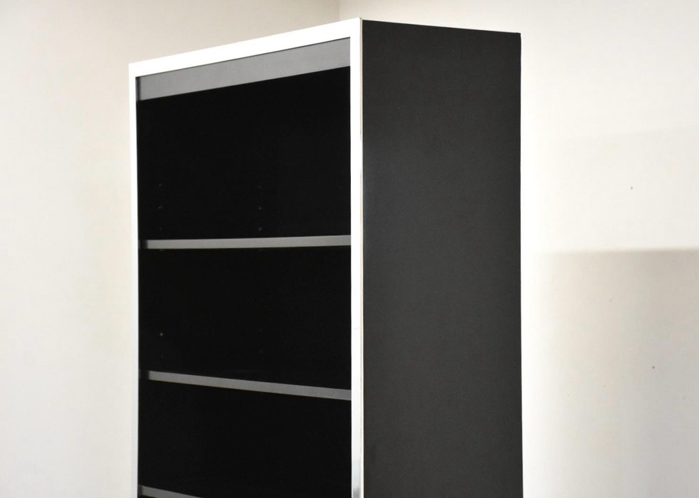 Milo Baughman Style Chrome Bookcase John Stuart