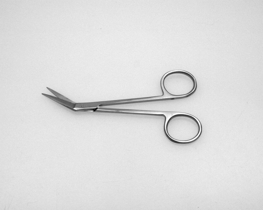 Iris Scissors 4.5" Angled Blade with Sharp Pointed Tips Ring Handles