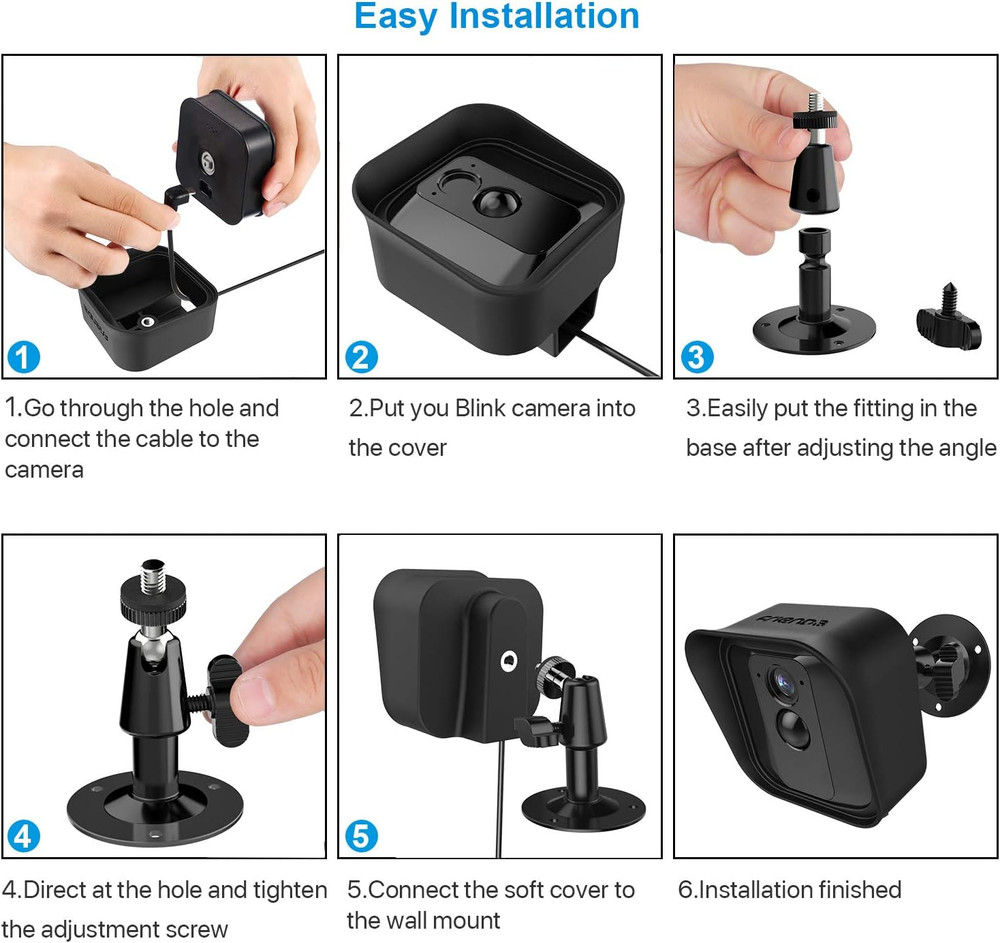 Black 360 Degree Adjustable Wall Mount Bracket and Silicone Protective