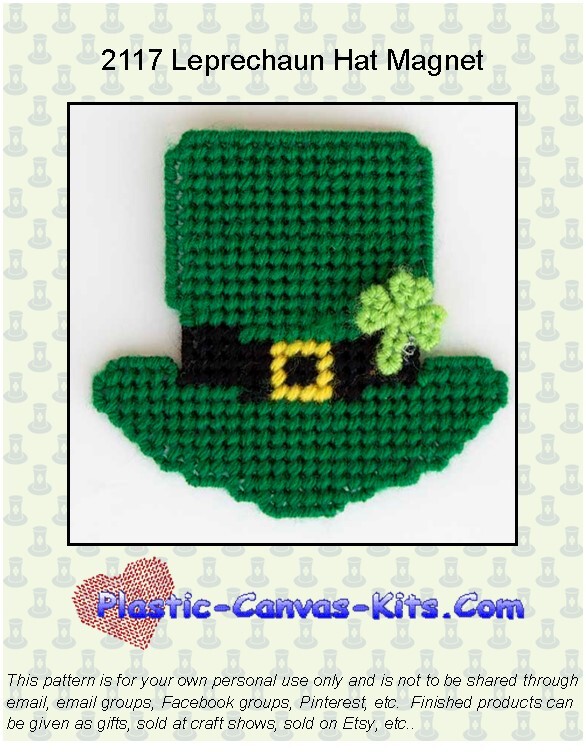 Leprechaun Hat Magnet-Plastic Canvas Pattern/Kit