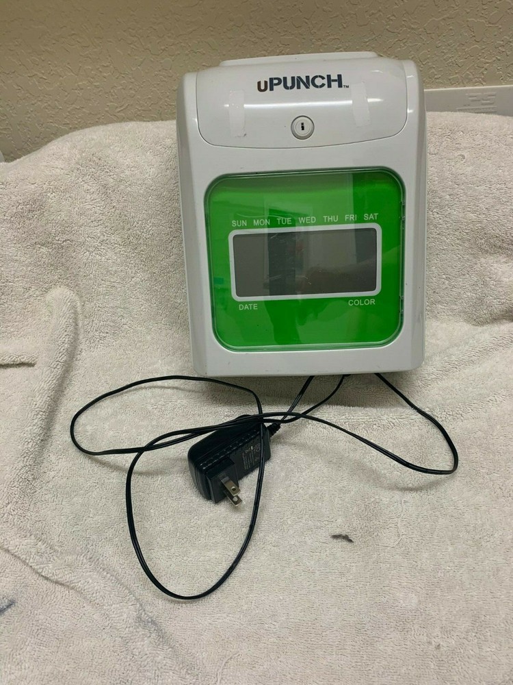 uPunch HN3000 Electronic Time Clock Top Load Auto Align With Power Cord