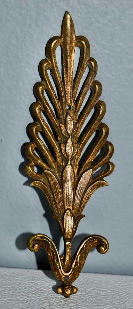Antique Decorative French Style Brass Ormolu Leaf Design