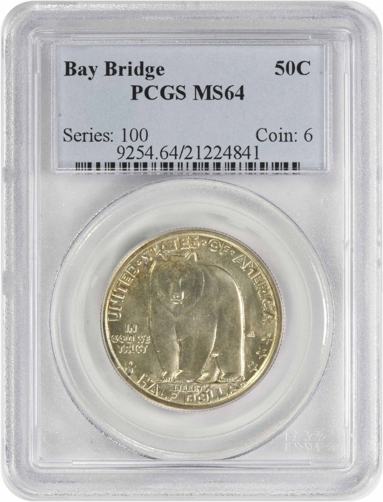 1936-S Bay Bridge Commemorative Silver  Half MS64 PCGS