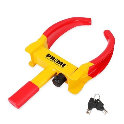 PR1ME Trailer Wheel Lock Clamp, Universal Wheel Clamp Lock, Adjustable Heavy