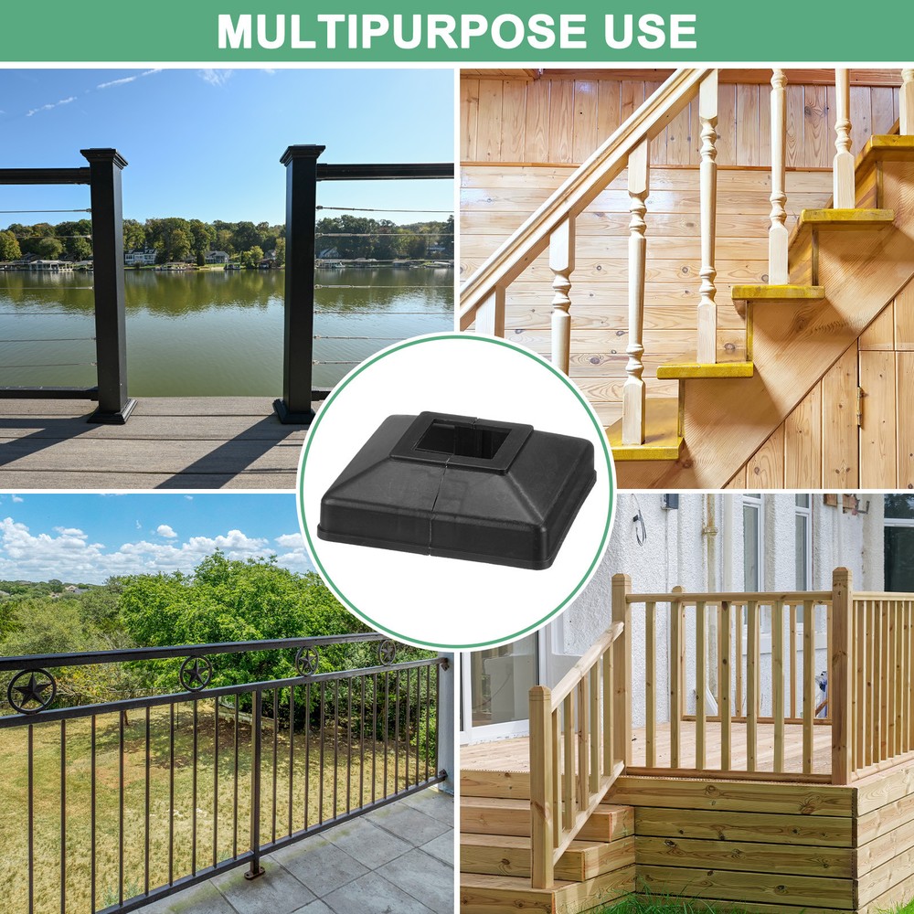 8-Pack Post Base Cover, Internal 1.18"x 1.18" Post Skirt Split Type for Railing