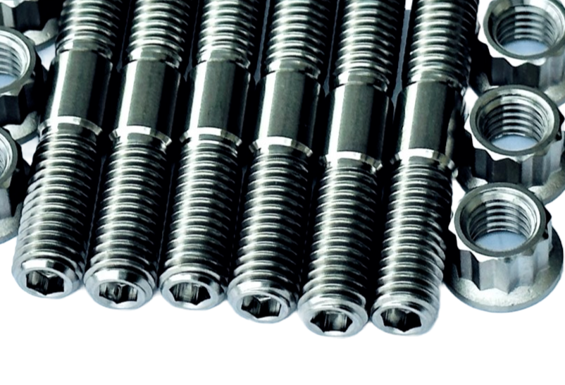 YZ250 TITANIUM Cylinder Head Studs Ti Stud Bolt 12 Point Nut Kit Set