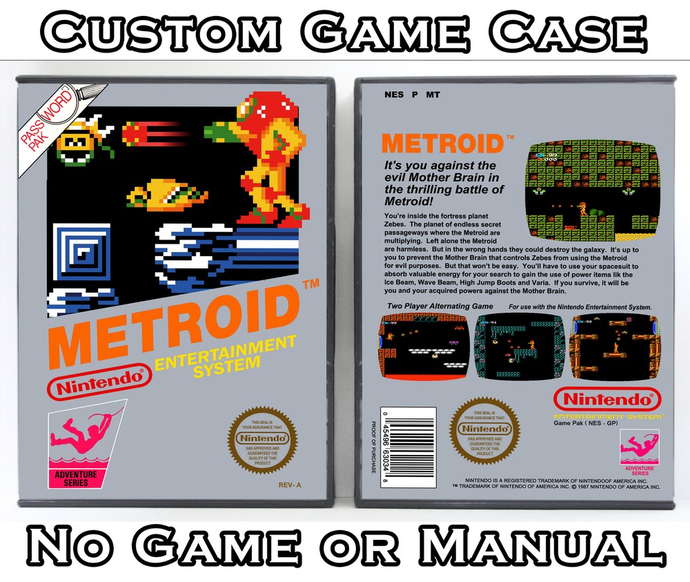 Metroid - Nintendo NES Custom Case *NO GAME*