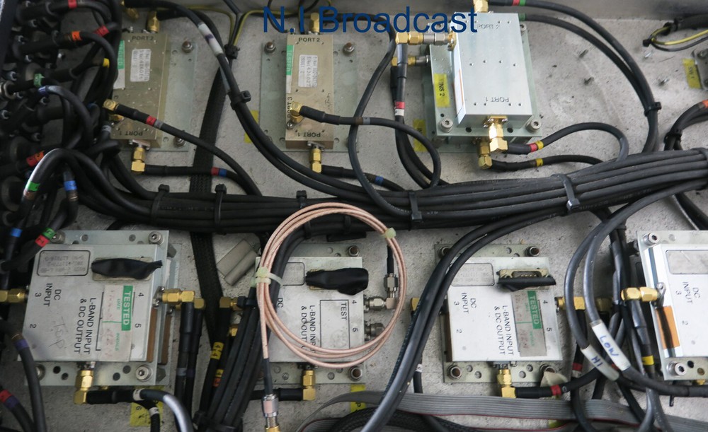 Sat truck DSNG / RF interface panel with l band units etc