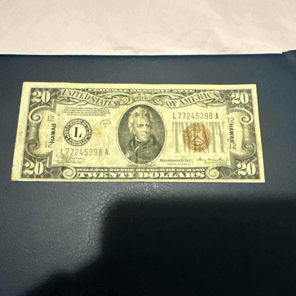 1934A $20 Hawaii Emergency  Note