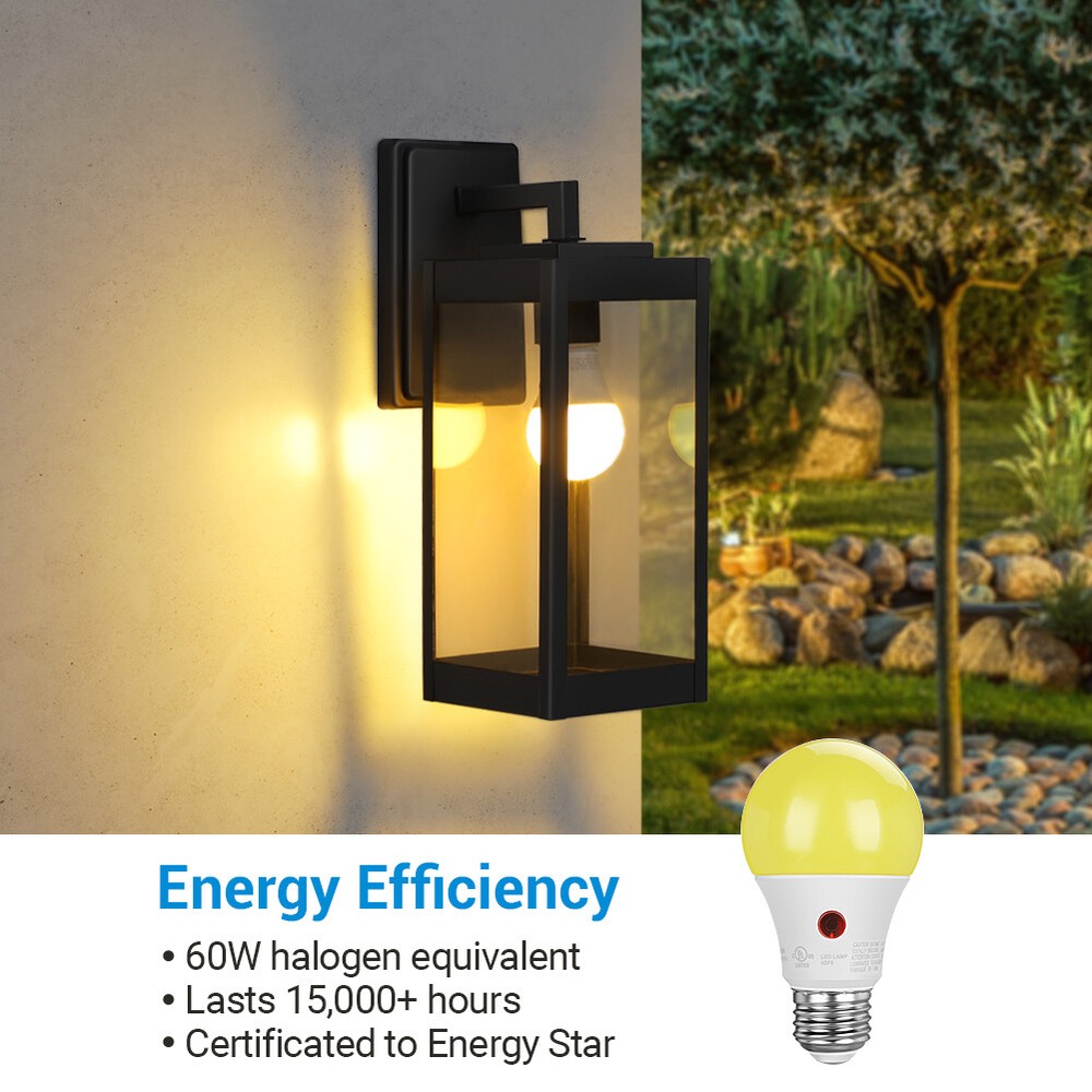 DEWENWILS 4-Pack A19 Light Sensor LED Light Bulbs LED Security Bulbs for Porch