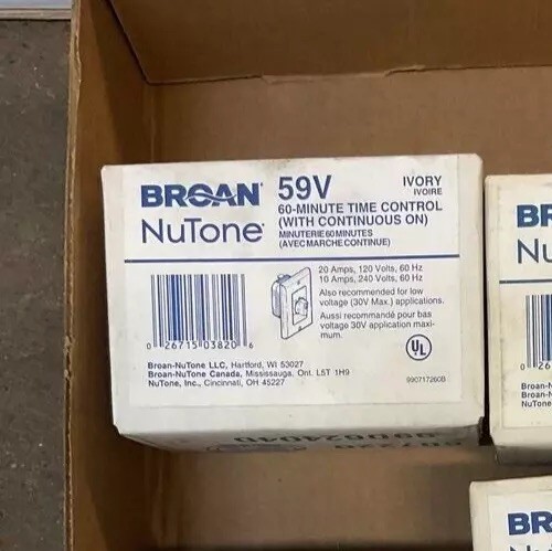 Broan 59V 20-AMP Rotary Light Switch