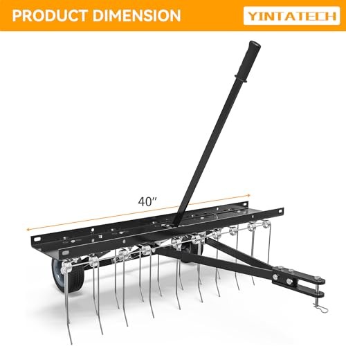 Dethatcher, Lawn dethatcher Rake for ATV,40 inch Tow Behind Dethatcher,20