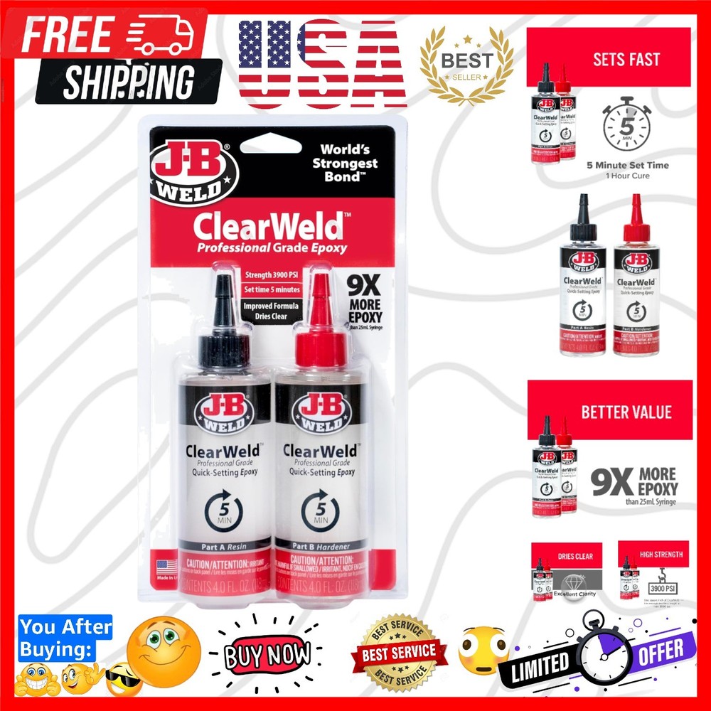 Pro Size ClearWeld 5 Minute Set Epoxy