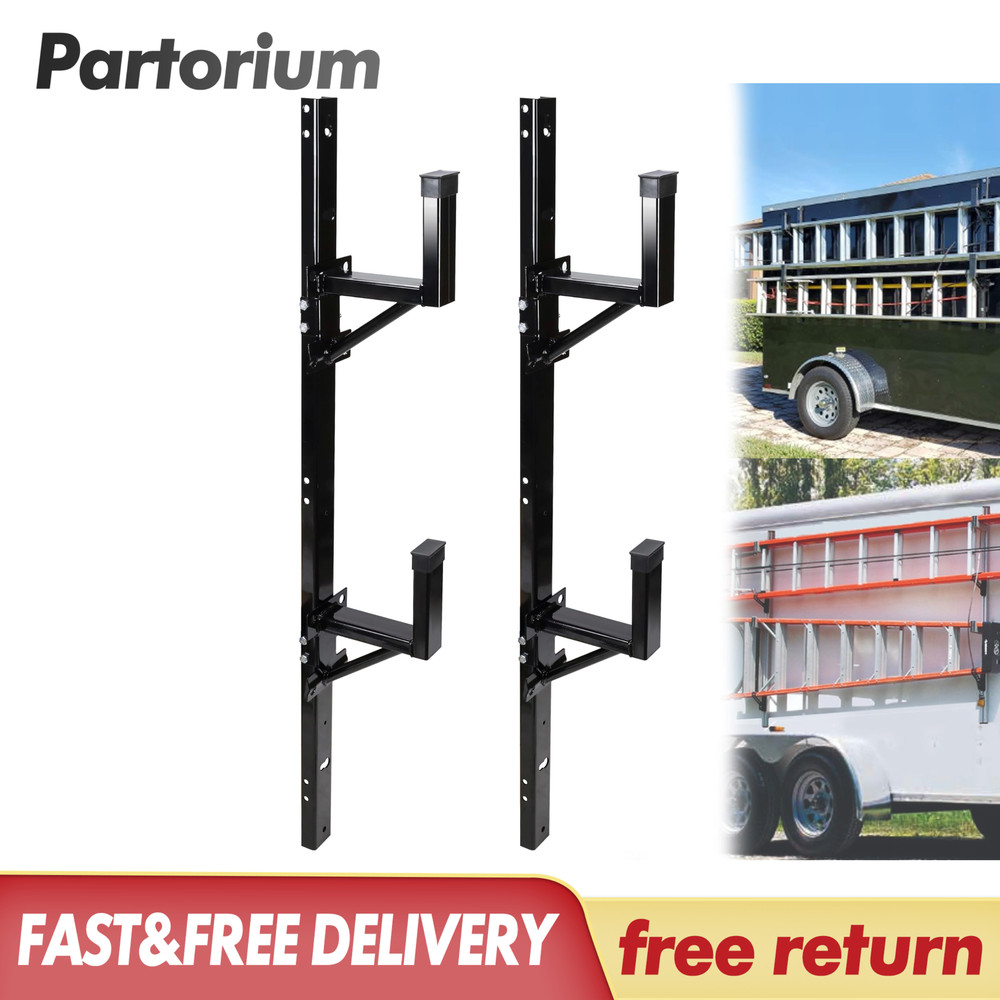 Upgarded Adjustable Trailer Ladder Rack for Enclosed Trailer Exterior Side Wall