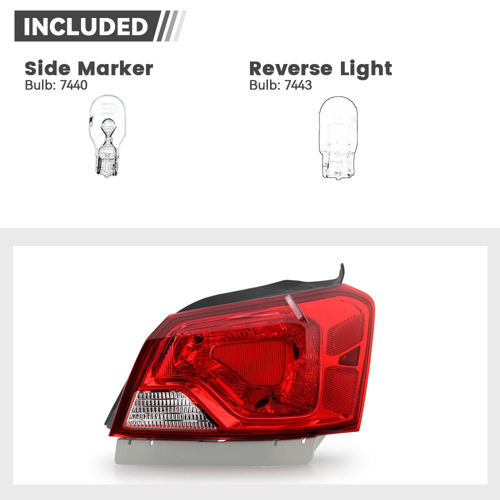 Halogen Outer Tail Light For 2014-2020 Chevy Impala W/Bulb Right Passenger Side