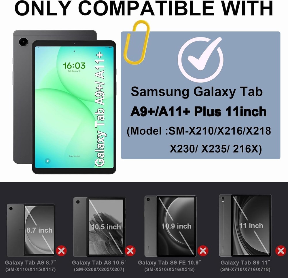 Rugged 3-Layer Shockproof Case with Kicks for Samsung Galaxy Tab A11+ 11