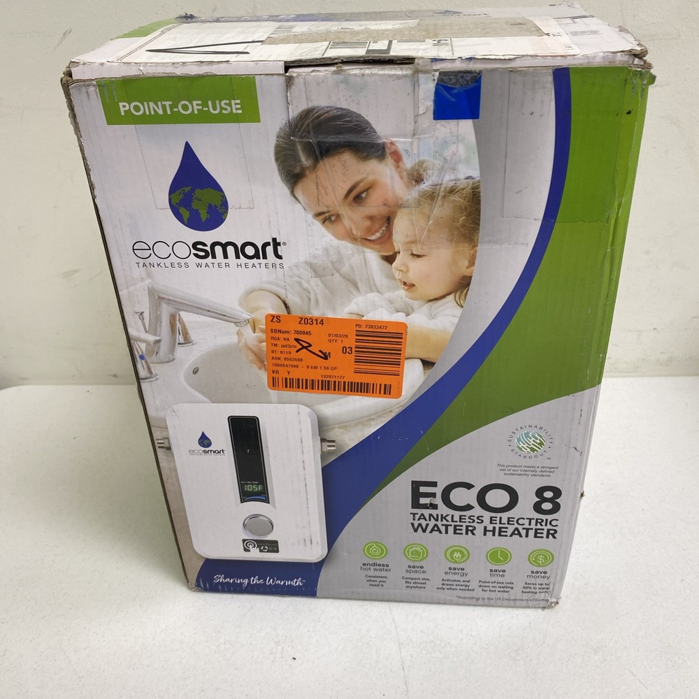 EcoSmart ECO 8 Tankless Electric Water Heater 8 kW 240V