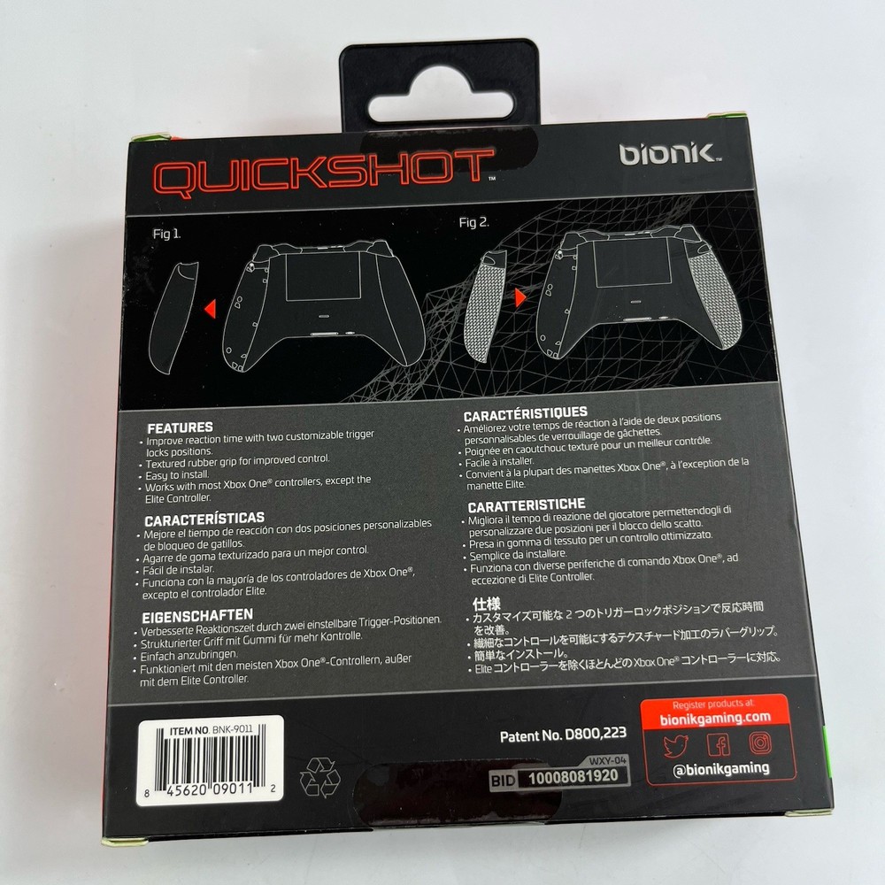 BIONIK Xbox One Quickshot Custom Controller Grip And Dual Trigger Locks