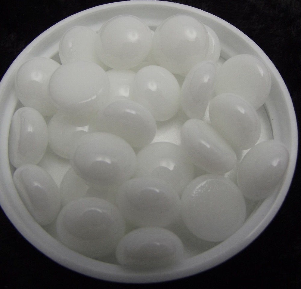 (25) 96 COE WHITE Opal Handmade Glass Design Elements Dots Pebbles Fusing 96COE
