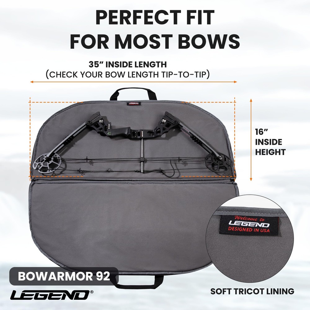 Legend Bowarmor 92 Soft Compound Bow Case - Lightweight Youth Bow Bag, Premiu...