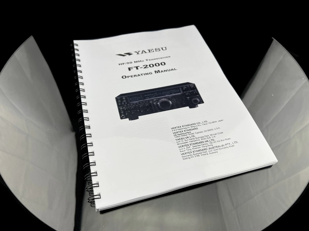 Yaesu FT-2000 Transceiver Instruction Manual Operating Guide Coil Bound