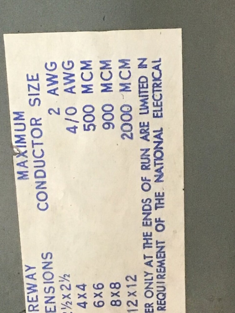SQUARE D Wireway Gutter Box 5034 Used #128094