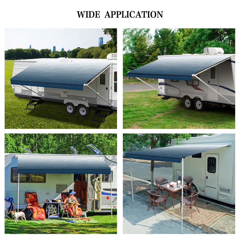 RV Awning Fabric Replacement 18oz Weatherproof Vinyl Canopy for Camper Trailer