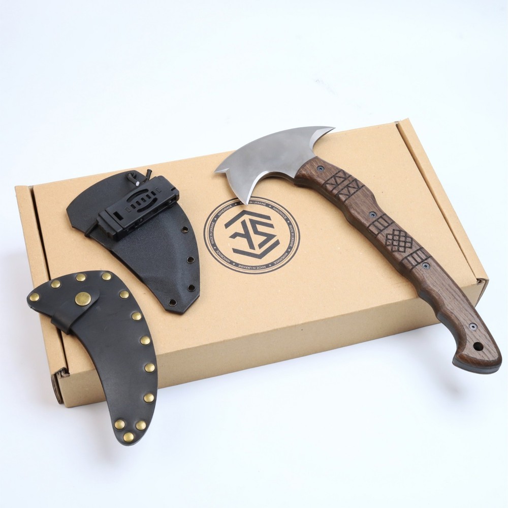 Tomahawk Axe Throwing Hatchet Tactical Tool with Oak wood Handle Optional Sheath