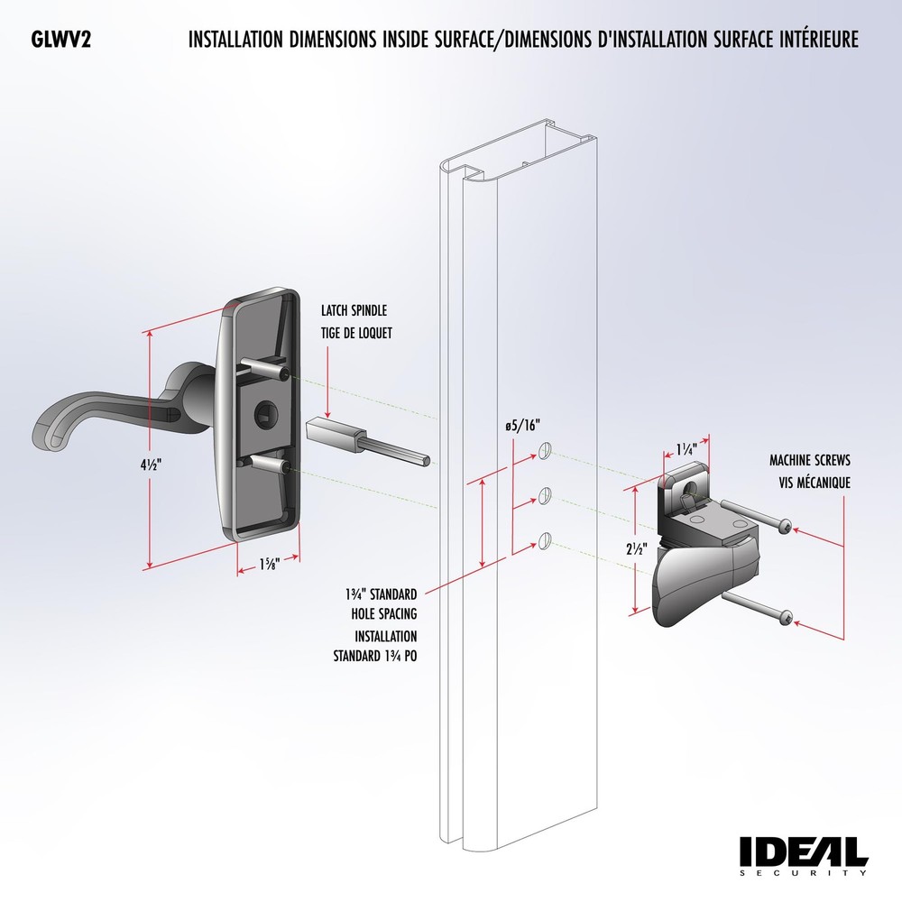 Ideal Security GL Lever Handle Set for Storm Doors and Screen Doors, Storm Do...