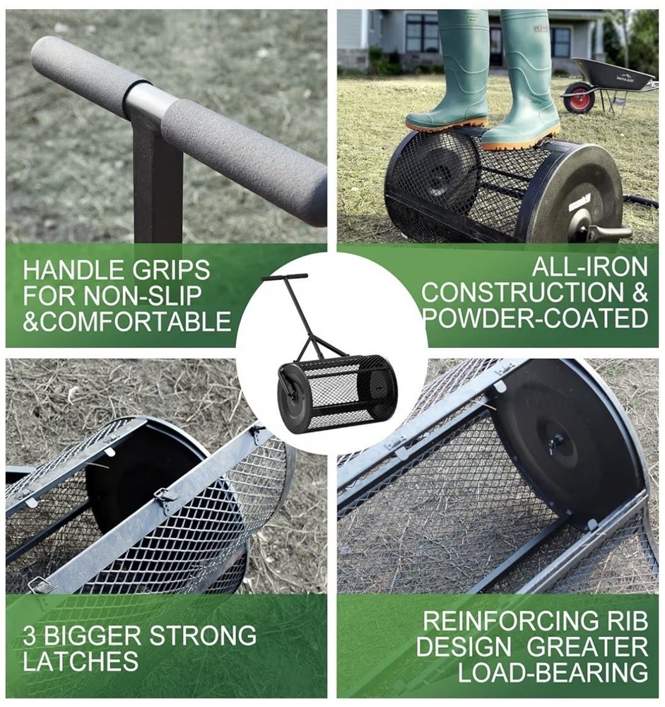 NEW Walensee 24" Compost & Peat Moss Spreader with T Shaped Handle