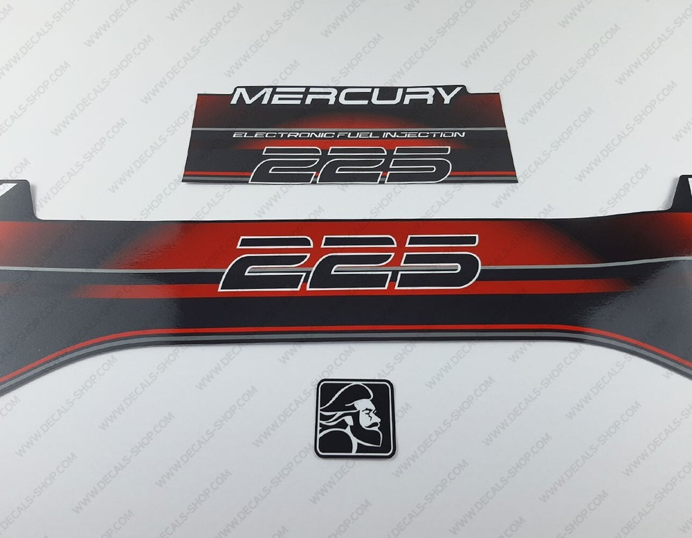 Mercury 225 hp EFI 1995-2001 outboard engine decals sticker set