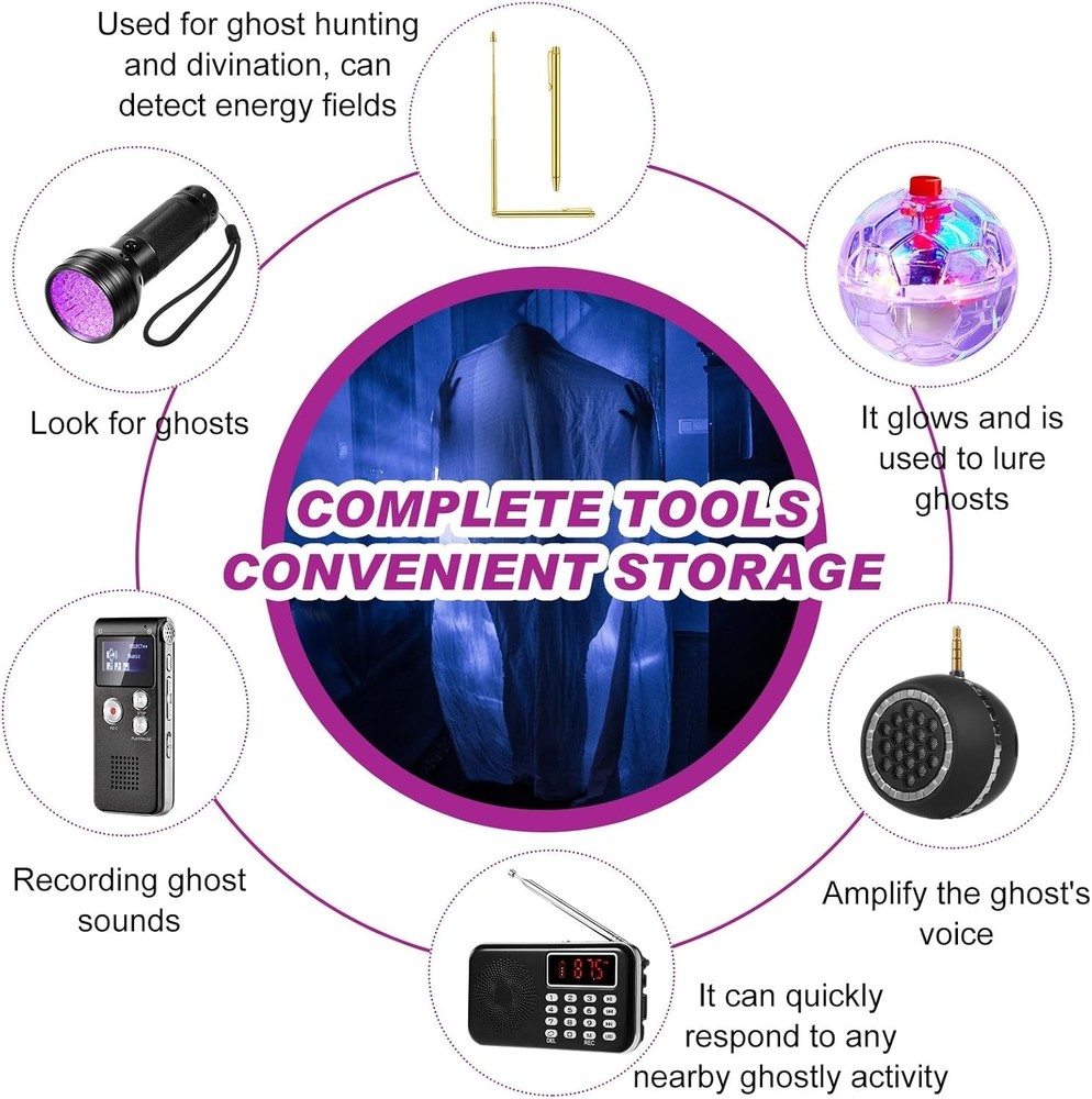 Paranormal Investigation Kit - UV Flashlight, Thermometer