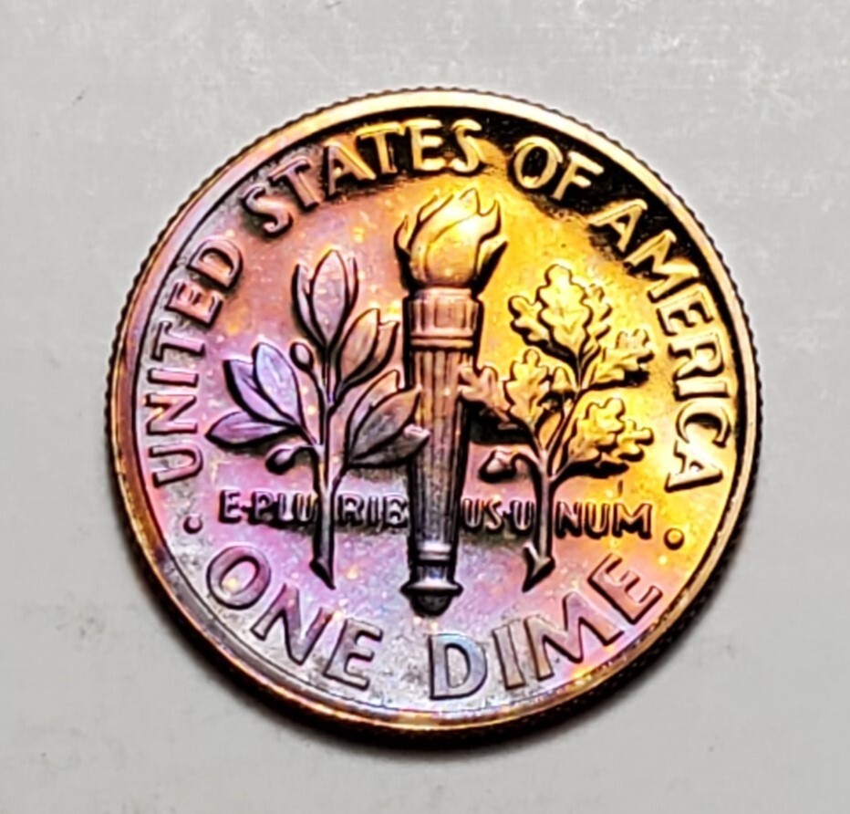 TONED 1991 S ROOSEVELT DIME PROOF UNC #C4008