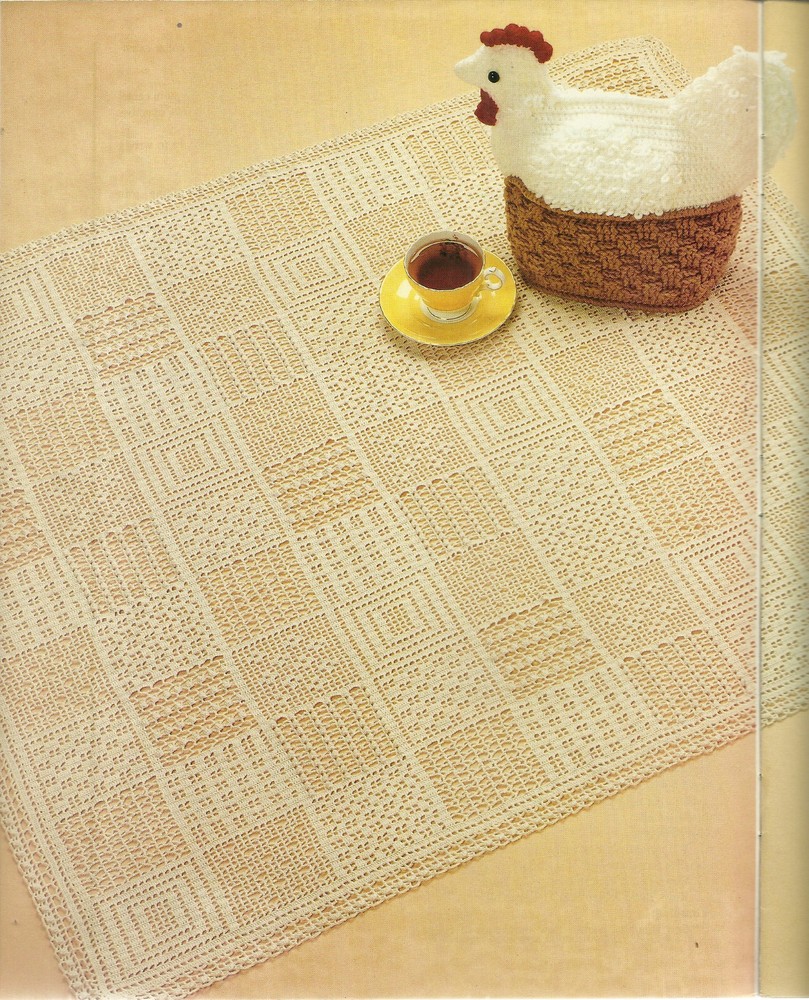 Patchwork Sampler Tablecloth Crochet Pattern INSTRUCTIONS removed from magazine