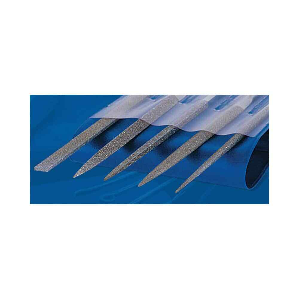 Strauss 5 Piece Diamond Pattern File Set 5-1/2" Long, Medium Coarseness, Roun...