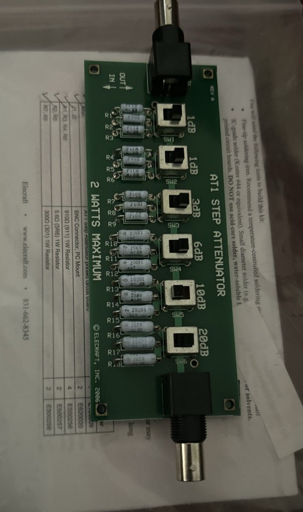 Elecraft AT1 40  DB STEP ATTENUATOR