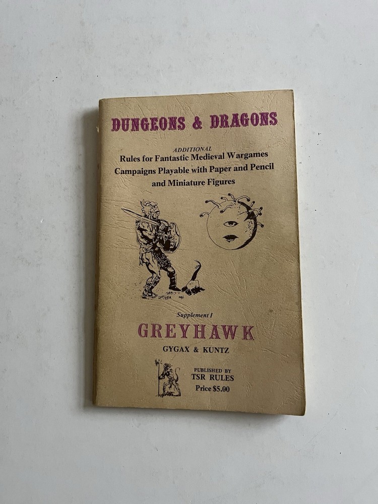 Dungeons and Dragons Greyhawk TSR 1976