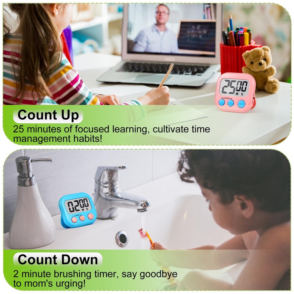 Digital Timer for Teacher Supplies Classroom Timer for Study Learning Managem...