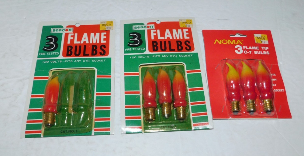 NOS NOMA & BEACON FLAME TIP CHRISTMAS LIGHT BULBS