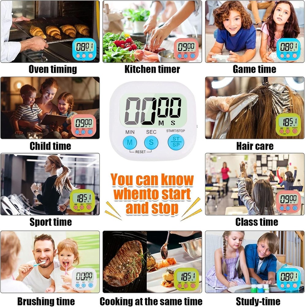 4-Piece Multi-Function Electronic Timer, Learning Management, Suitable for Ki...