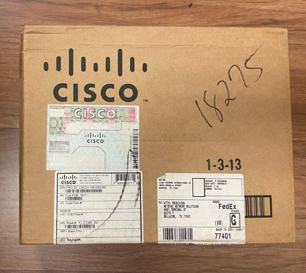 New Cisco FL-CCME-35= Unified communications Manager Express License 35 Users